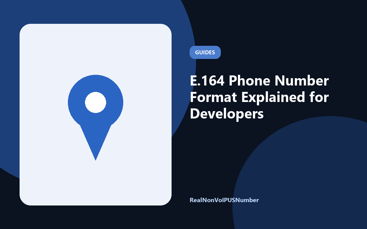 Diagram illustrating e164 phone number format for verification workflows
