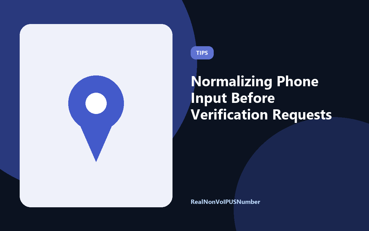 Diagram illustrating normalize phone number input for verification workflows