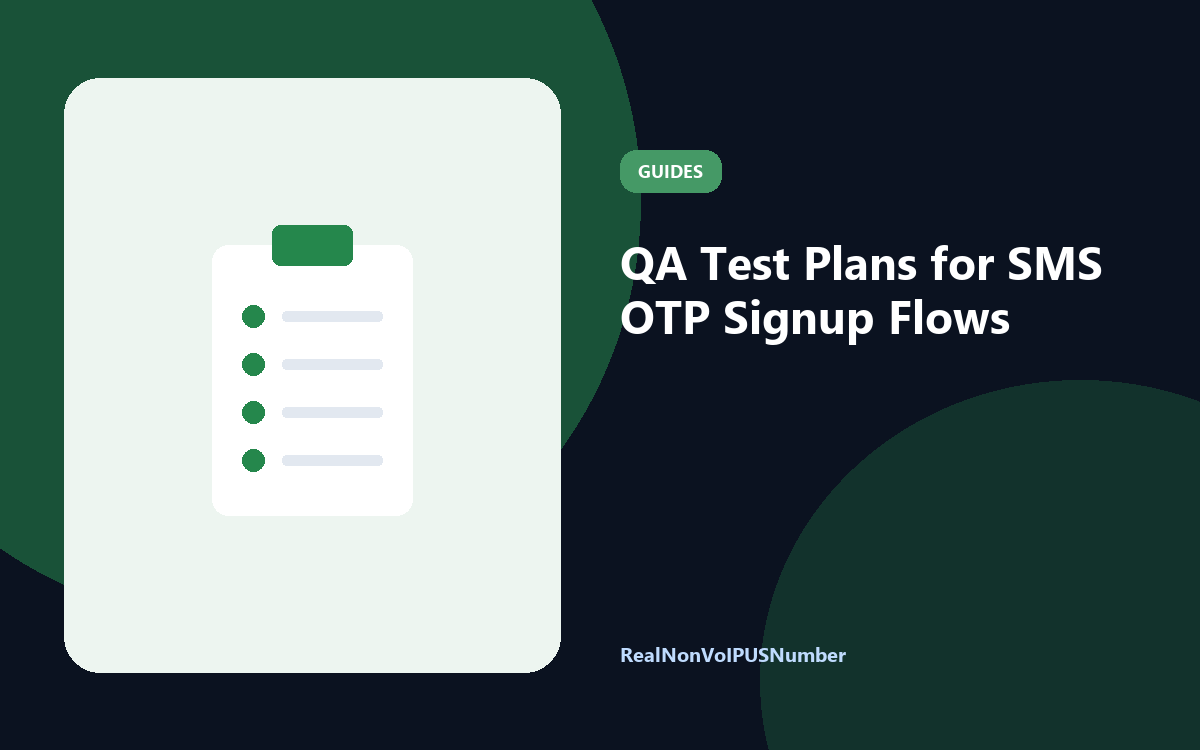 Diagram illustrating otp signup flow test plan for verification workflows