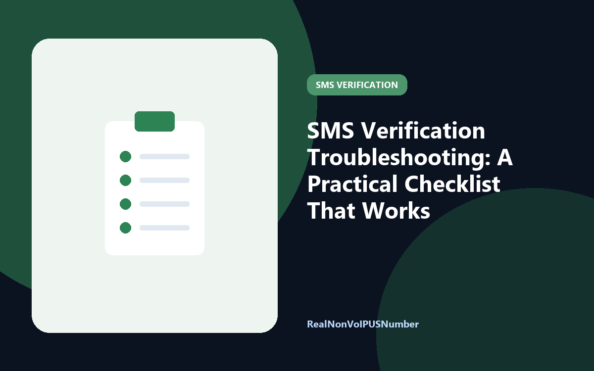 Checklist graphic with steps for fixing SMS verification problems